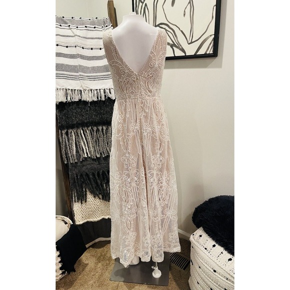 ModCloth Faith Flawlessness Maxi Dress Ivory Liza Luxe Crochet Lace Size XS 🌹 - Picture 6 of 11